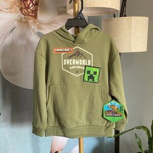 Minecraft Kids Pull over Hoodie - Green size 4/5 NWT